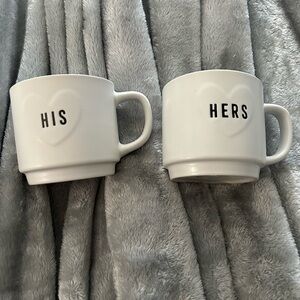 White His and Hers Mugs
